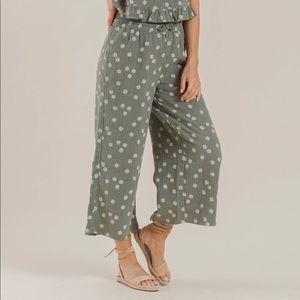 Rylee + Cru Daisy Wide Leg Pant - Fern - Womens XL